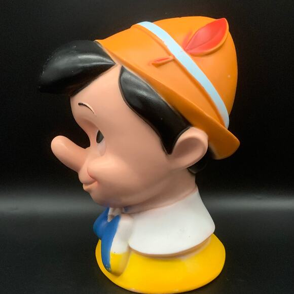Vintage 1971 Walt Disney Pinocchio Head Bust Piggy Bank Play Pal Plastics Inc. - Picture 4 of 16